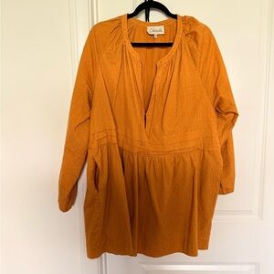 Cleobella Mustard Eyelet Peasant Tunic Top / mini dress